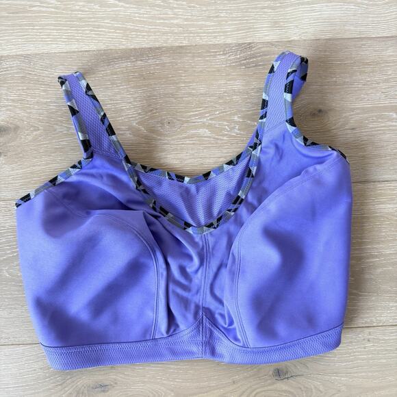 Glamorise No Bounce Cami Sports Bra Purple 40J Workout Running - Picture 1 of 6